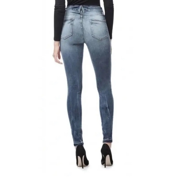 Good American Good Legs Released Hem Skinny Jeans Blue017 Super Stretch Size 6 - Picture 5 of 12